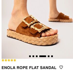 SCHUTZ - Enola Rope Flat Sandal in Brown